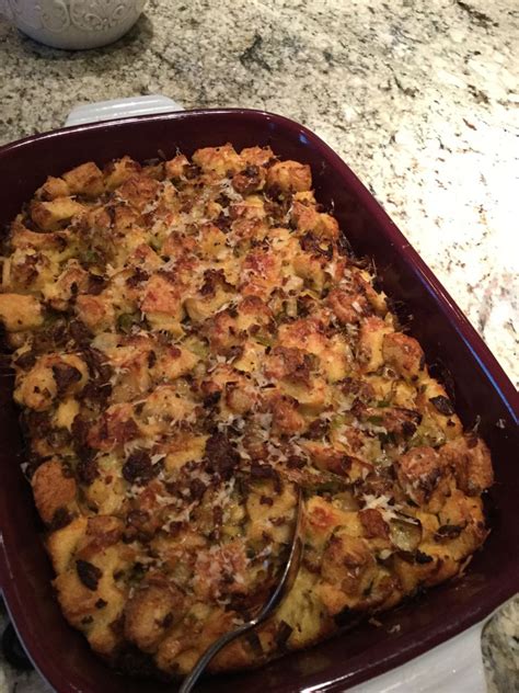 Savoury Stuffing Bread Pudding Thanksgiving Recipes Bread Pudding