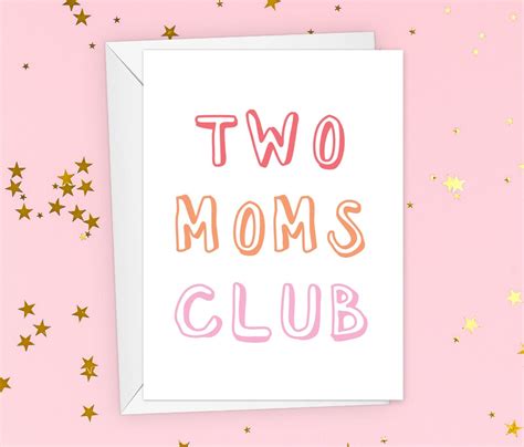 Two Moms Club Card Lesbian Lgbt Moms Gift Cute Gay Couple Lesbians Greeting Card Mother S Day