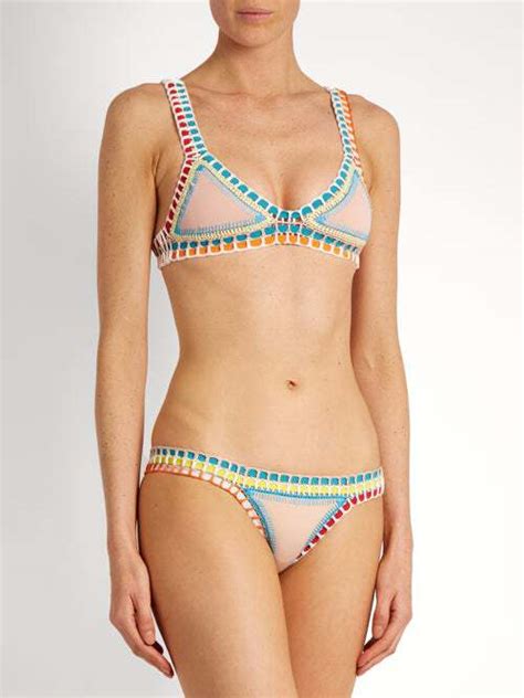 Buy Kiini Luna Crochet Trimmed Triangle Bikini Nude At Off