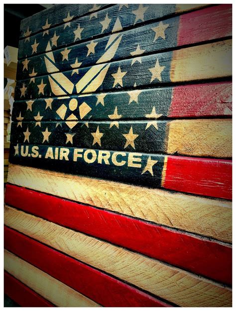 Wood American Flag Diy American Air Air Force Decor Military Signs