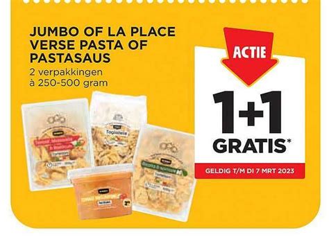 Jumbo Of La Place Verse Pasta Of Pastasaus Aanbieding Bij Jumbo