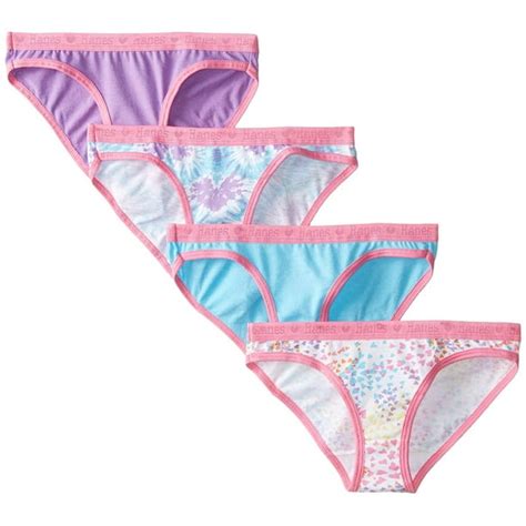 Hanes Hanes Ultimate Girls 4 Pack X Temp Comfort Blend Bikini Panties Assorted 16 Walmart