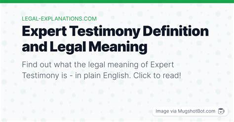 Expert Testimony Definition What Does Expert Testimony Mean