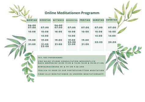 Programm Online Meditationen