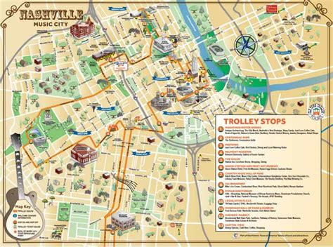 Hop On Hop Off Nashville Map Ettie Janetta