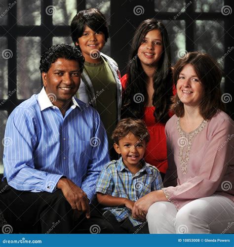 Biracial Family Portriat stock photo. Image of teenager - 10853008