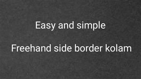 Easy And Simple Side Border Rangolisimple Side Border Design Freehand