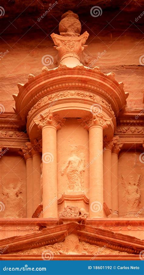 Nabatean Architecture Detail of Petra Treasury Stock Photo - Image of ...