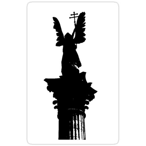 Silhouette Archangel Gabriel Black And White Stickers By Jukasapoisen