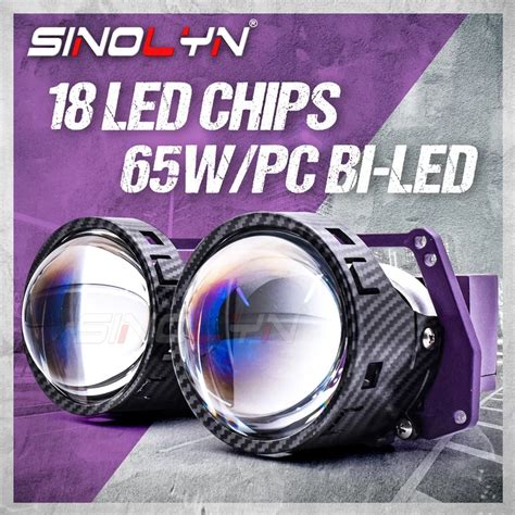 Sinolyn Pulgadas Lm Bi Led Faros Proyector Pel Cula Azul M