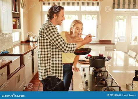 Taste Happy Or Couple Kitchen Cooking With Healthy Food For Lunch Or Dinner Together At Home In