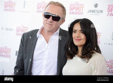 Salma Hayek Right And Francois Henri Pinault Arrive At The Independent Spirit Awards On