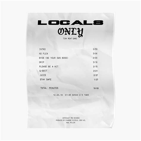 Album Receipt Poster By Jennagardnerr Redbubble