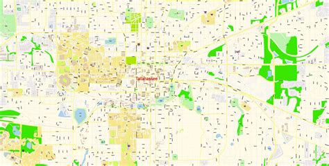 Tallahassee Pdf Map Vector Exact City Plan Florida Us Detailed Street Map Editable Adobe Pdf In