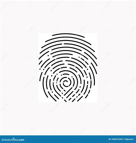 Fingerprint Rounded Shape Fingermark And Thumbprint Dactylogram Of