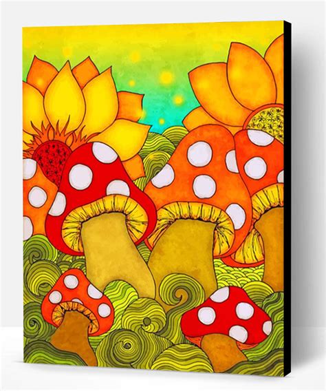 Aesthetic Mushrooms Illustrations Paint By Numbers Paint By Numbers Pro