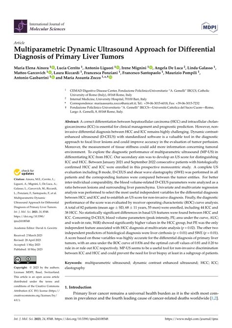 Pdf Multiparametric Dynamic Ultrasound Approach For Differential