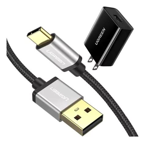 Pack Cargador Carga Rapida Qc 18w Cable Usb A Usb C Ugreen Color