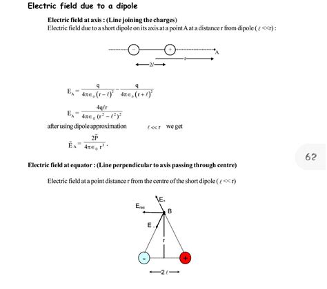 Derive An Expression For Electric Field Due Electric Dipole At A Point