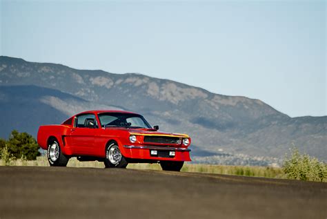 Fondos De Pantalla Rojo Veh Culo Ford Mustang Vista Lateral Coche