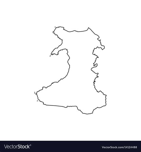 Wales map silhouette Royalty Free Vector Image