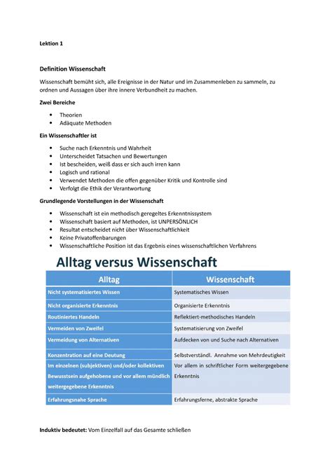 Zusammenfassung Forschungsmethodik Lektion 1 Definition Wissenschaft