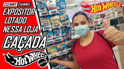 CAÇADA HOT WHEELS LOTADO MUITAS MINIATURAS no EXPOSITOR PT BR Cleanny channel YouTube