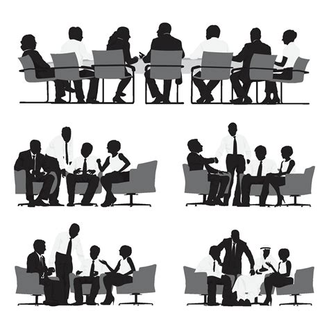 Business Meeting Silhouetes Collection, people meeting silhouette ...