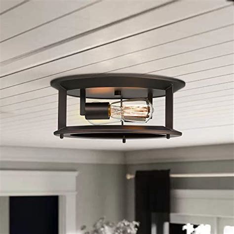 Emliviar Industrial Ceiling Light Vintage 2 Light Flush Mount Ceiling