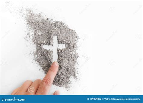 Cross Made of Ashes, Ash Wednesday, Lent Season Abstract Background ...