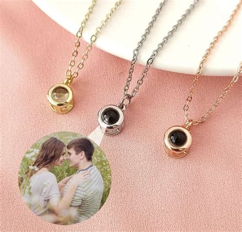 Custom Projector Hidden Photo Necklace Minimalism Necklace Custom Photo