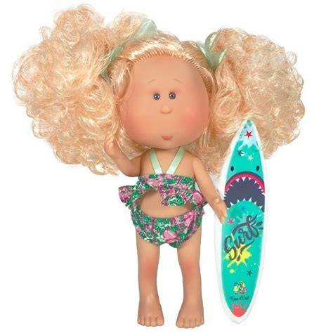 Nines D Onil Doll 30 Cm Mia Summer With Curly Pink Hair And Bikini
