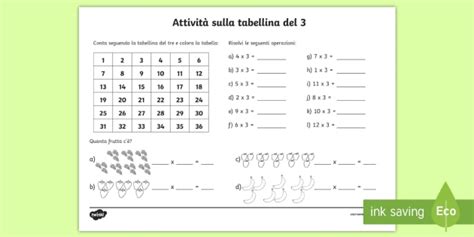 Esercizi Della Tabellina Del 3 Risorse Scuola Primaria