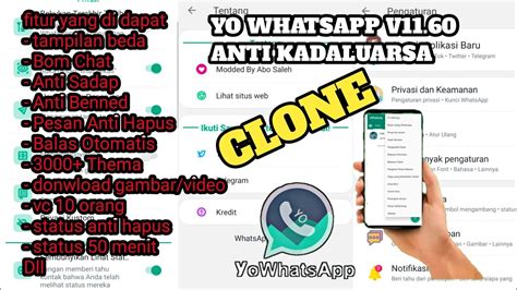 UPDATE Yo WhatsApp Terbaru V11 60 Anti Kadaluarsa YoWhatsApp