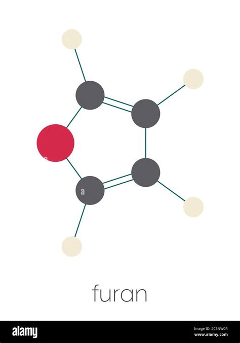 Furan Heterocyclic Aromatic Molecule Stylized Skeletal Formula