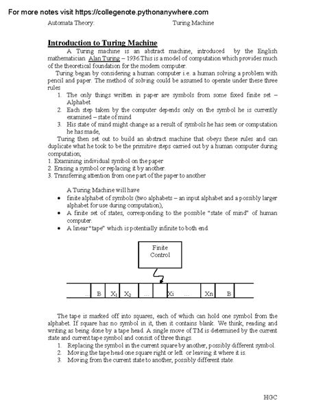 Toc Bshdgsh Automata Theory Turing Machine Introduction To