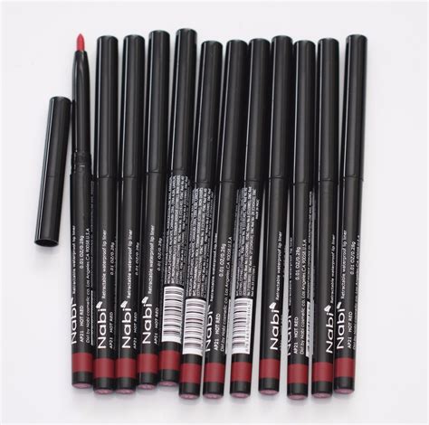 12 PCS NABI AP21 HOT RED Retractable Waterproof Lip Liners Pencils