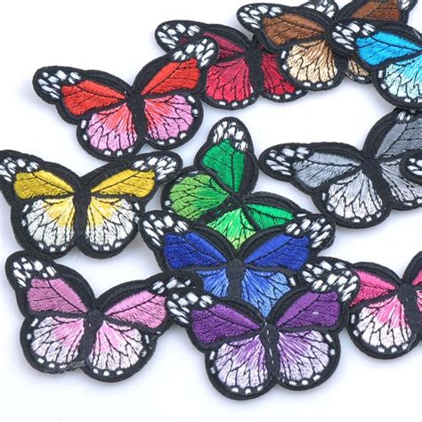 Mix Iron On Patches For Clothing Multicolor Butterfly Embroidery Patch Appliques Badge Stickers