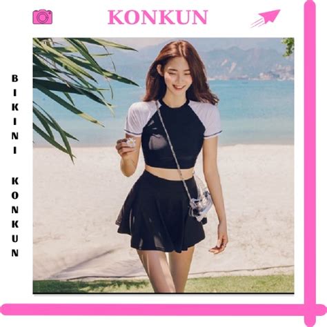 Đồ bơi nữ kín đáo tay ngắn Bikini đi biển mảnh áo tắm có tay váy xoè đồ bơi học sinh nữ