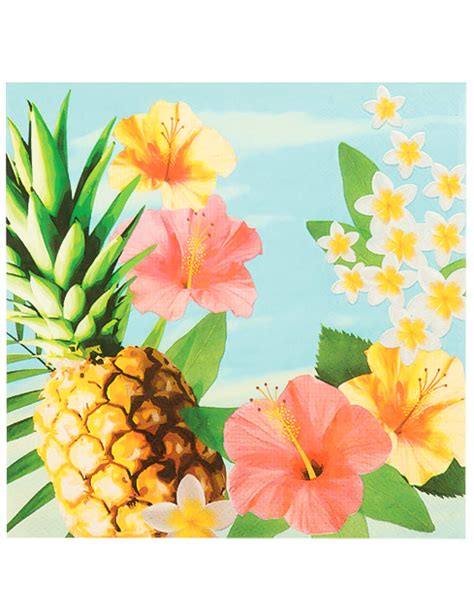 12 Papierservietten Hawaii Party 33 X 33 Cm Feierwelt