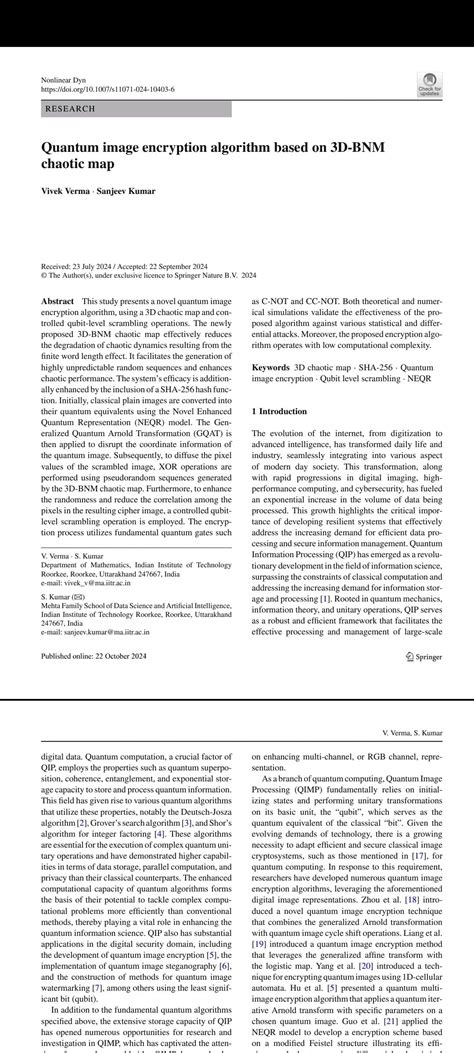 I'm excited to announce the publication of my article titled "Quantum ... 