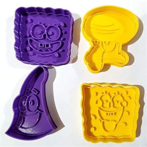 Molde Cortante Galletita Fondant Bob Esponja Cookie Pack X4