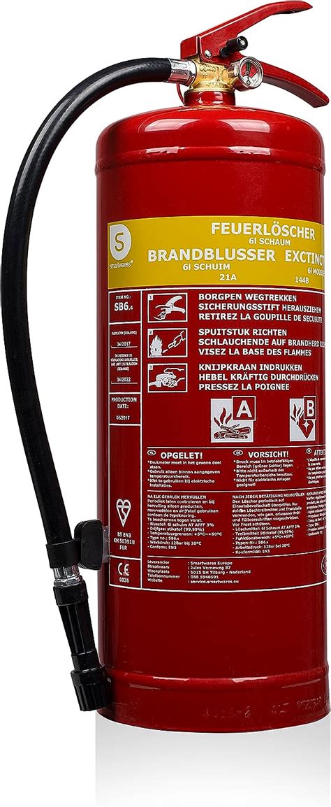 Extintor De Incendios Smartwares Sb Nl Espuma Kg Clase Incendio