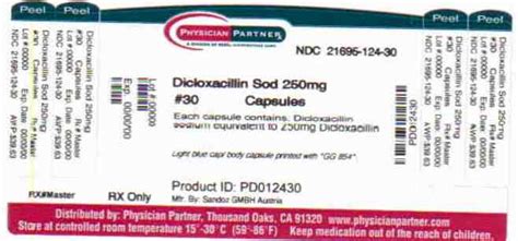 Dicloxacillin Sodium Rebel Distributors Corp Fda Package Insert