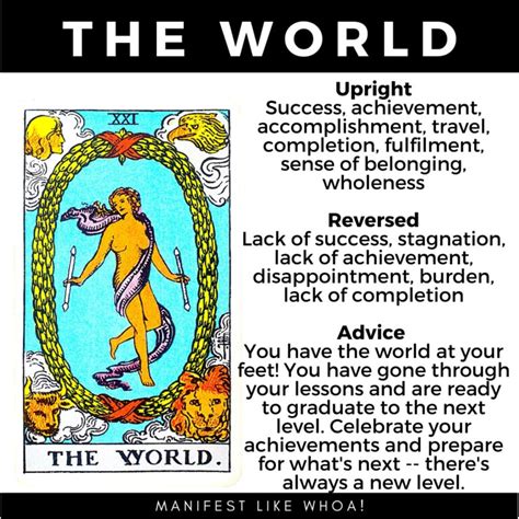 The World Tarot Card Guide And Meanings Manifest Like Whoa