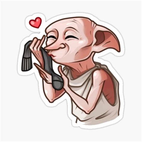 Linda Imagen De Dobby The House Elf Kissing Sock De Fondo Verde • Millones De Diseñ Dobby