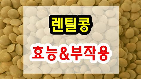 렌틸콩 효능 And 부작용 확인하고 드세요~ 네이버 Tv