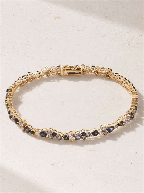 Sydney Evan Karat Gold Sapphire And Diamond Tennis Bracelet Net A