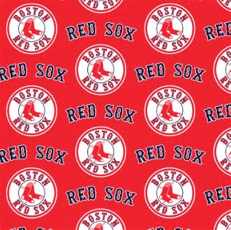 Cotton Boston Red Sox On Red Mlb Baseball Sports Team Cotton Fabric