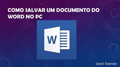 Como Salvar Um Documento Do Word How To Save A Word Document YouTube